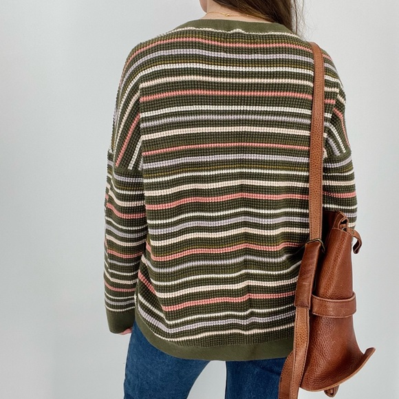 SOLD rei cooperative slouchy striped wallace lake waffle knit sweater - Picture 6 of 7